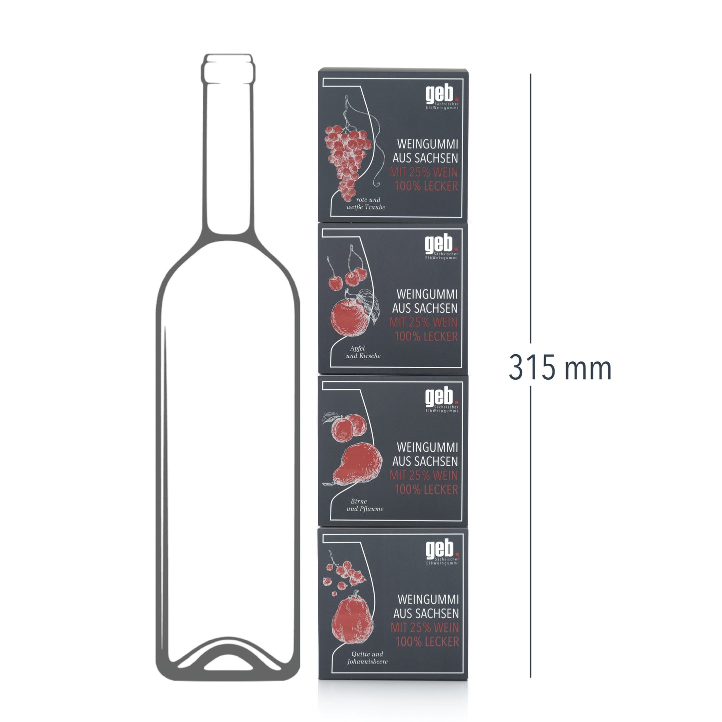 Weingummi mit 25% Wein – Apfel & Kirsche - 200g - Weingeschenk