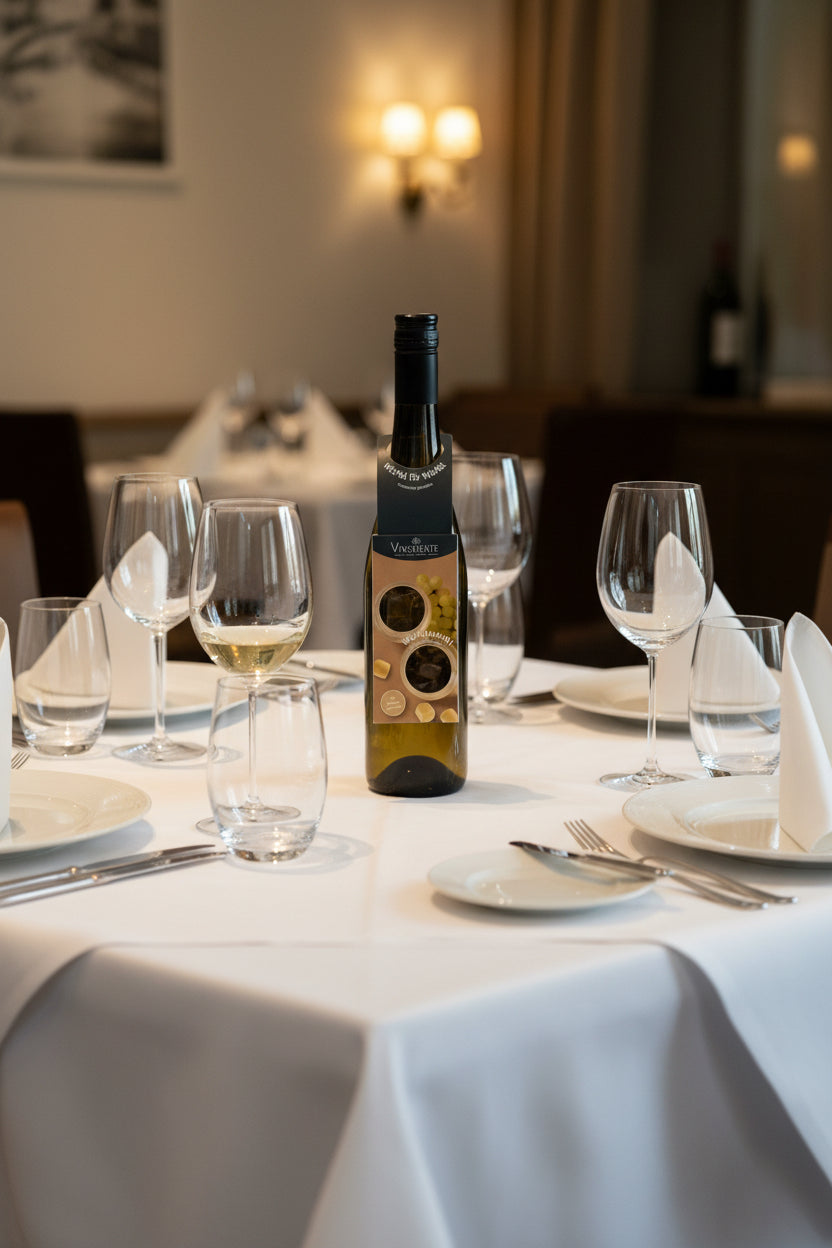 Weingummi mit Weißwein, Flaschenanhänger als Geschenk-Upgrade für Weinflaschen, Weingeschenk und Geschenk für Weinliebhaber, Gastgeschenk unter 5 €, Vinomente ist eine Marke der W&S Wine & Sweets GmbH, Hersteller von Weingummi mit Wein, laktosefrei, glutenfrei  ohne Gelatine