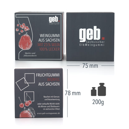 Weingummi mit 25% Wein – Quitte & Johannisbeere - 200g - Weingeschenk