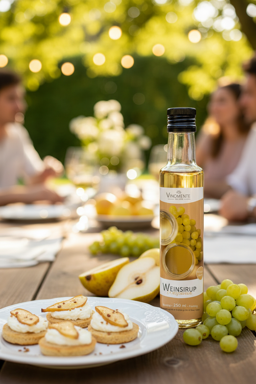 Weinsirup - Weißwein fruchtig - 250ml - Süße Weißweinnoten für Dessert & Drinks
