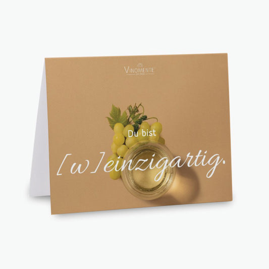 Grußkarte mit Wein-Spruch und gratis Kuvert - verschiedene Motive