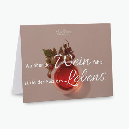 Grußkarte mit Wein-Spruch und gratis Kuvert - verschiedene Motive