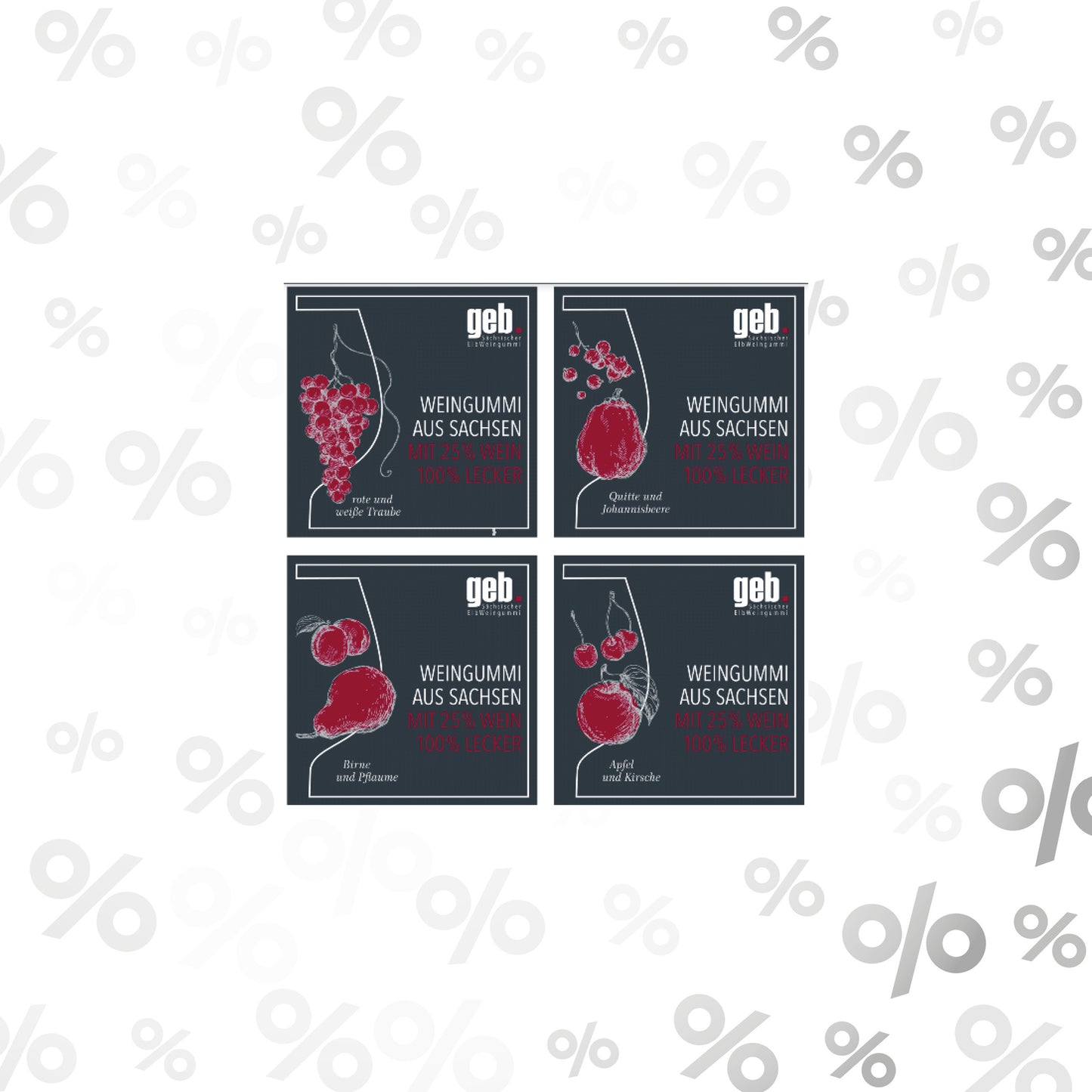 Weingummi mit 25% Wein - ElbWeingummi Quartett