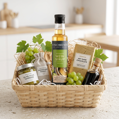 Vinomente, Weinsirup, Weißwein, 250ml, zum Marinieren und Verfeinern von Desserts, Salaten und Getränken. Eine Marke der W&S Wine & Sweets GmbH
