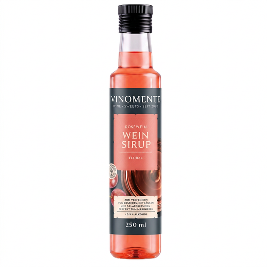 Weinsirup - Roséwein floral - 250ml - Blumige Roséweinnoten für Dessert & Drinks