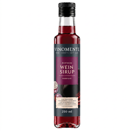 Weinsirup - Rotwein barrique - 250ml - Tiefe Rotweinnoten für Dessert & Drinks